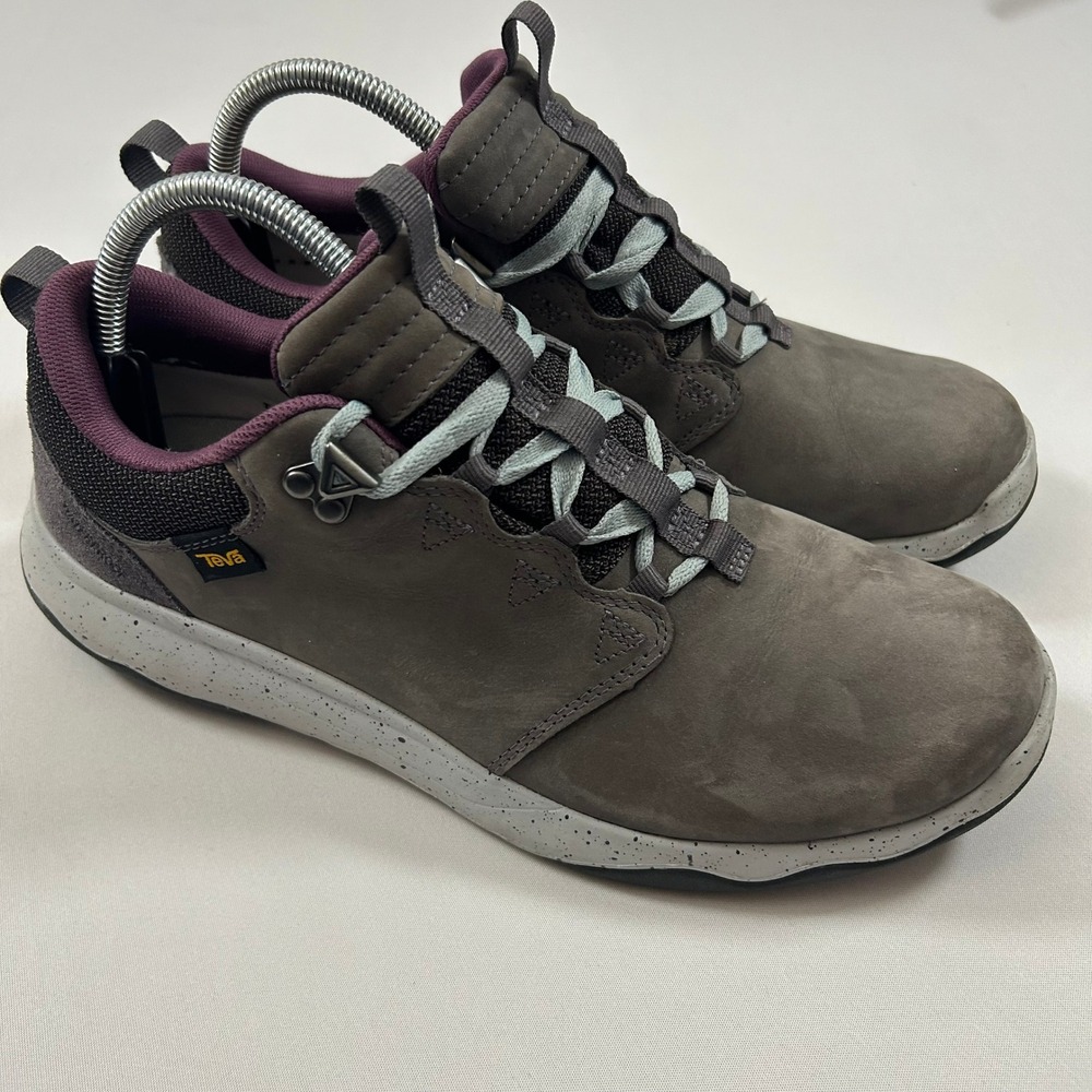 Teva Arrowood‎ WP Hiking Shoes Womens 10 Gray Purple Waterproof Leather 1014566